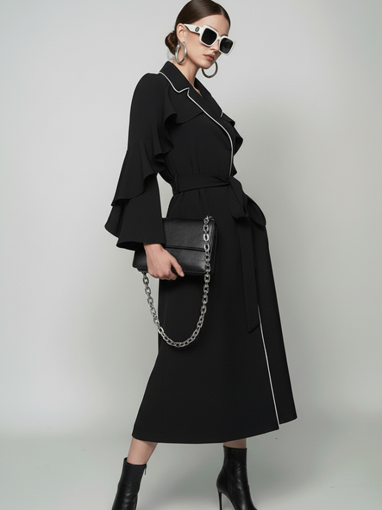 TRIBECA Ruffle Long Coat New York