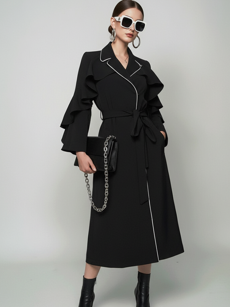 TRIBECA Ruffle Long Coat New York